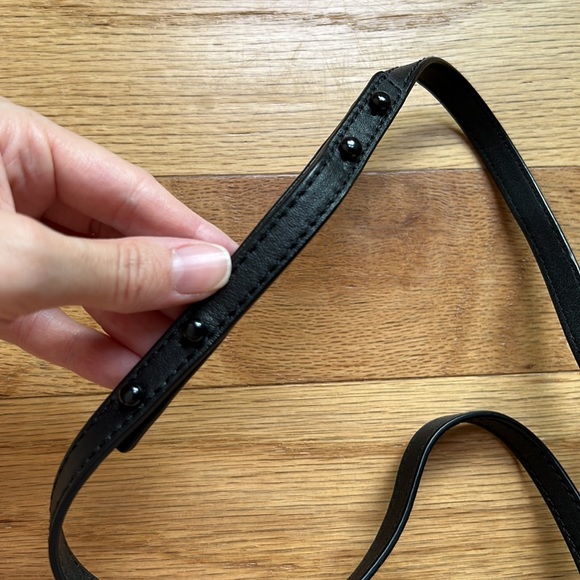 Loeffler Randall black leather and straw drawstring crossbody - Picture 5 of 11